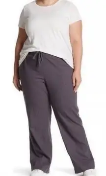 Caslon‎ Nordstrom 100% Linen Wide Leg Brown Casual Pants Drawstring Women Sz 18W