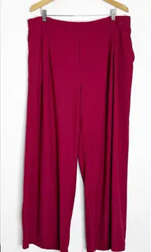 Halara Flex High Waisted Wide Leg Waffle Work Pants – Plus Size 2X – Burgundy