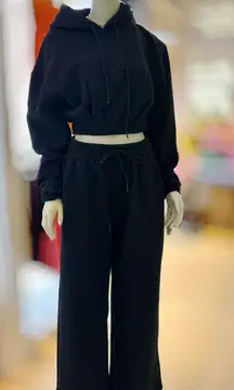 Zara sweatsuit set, wide leg pants with hoodie size XS