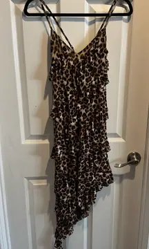 Leopard Print Asymmetrical Dress