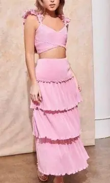 Free People X Saylor Gianna Set two piece set color: bubblegum pink Medium