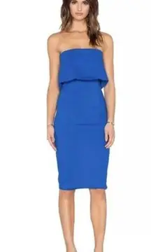 Lavish Alice Women Layered Strapless Cobalt Form Fitting Blue Mini Dress Size 10