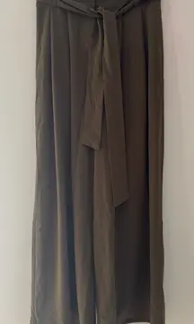 Flying Tomato Olive Green Wide-Leg Pants with Belt