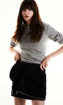 Nwt Rhinestone Now Satin Like Mini Skirt