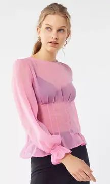 Mesh Ruffled Top