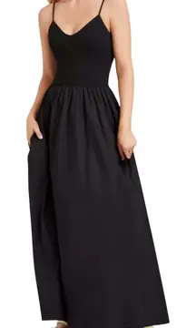 MARCELLA NYC Black Tally Maxi Sundress Built In Bra EUC‎ Size Small