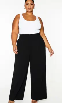 Lafayette 148 22 W Black Wide Leg Pleated Career Corporate Office Dress Pants