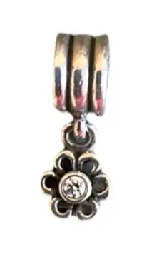 Pandora Silver Daisy Openwork Cubic Zirconia Dangle Charm