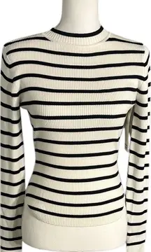 Madden Girl Black and White Striped Sweater