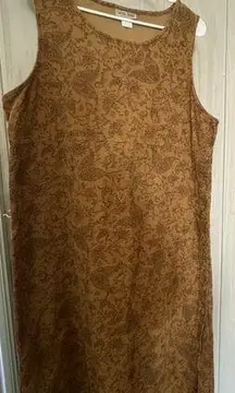 Vintage Chelsea Studio Corduroy jumper brown leaf design size 14P