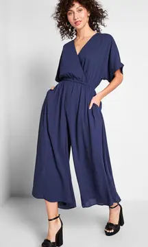 Arrive & Thrive Wide Leg Blue Jumpsuit Sz S