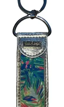 Lilly Pulitzer Strap Keychain Golden Hour Wrist Key Ring Blue Pink‎ Tropical