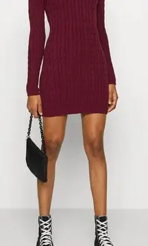 ✨Hollister Cable Knit Sz Medium Dress in Maroon✨