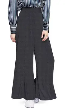 Free People Polka Dot Wide Leg Pants Womens Size 6‎ Black White Flowy