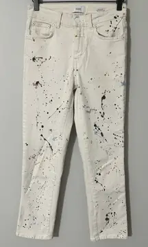 Rare CLOSED GLOW Special Edition Straight Cropped Ankle Jeans Paint Splatter 25