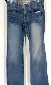 Ariat Real Denim Women's Mid Rise Stretch Bootcut‎ Jeans Dark Wash Blue Size 9R