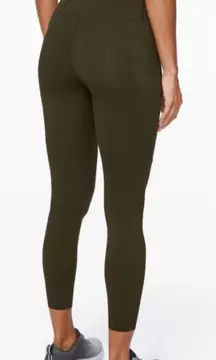 Lululemon fast & free tights leggings olive green 4 23”