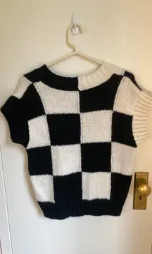 checkered sweater vest