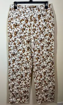 ✨ Forever 21 Women’s White Brown Floral Jeans 26