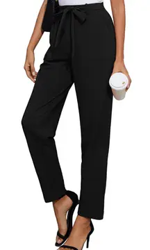 Black Waist Pants With Pockets 