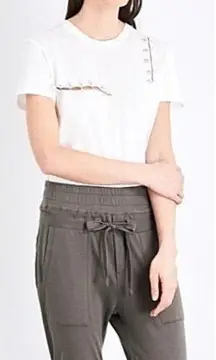 The Kooples‎ White Cotton Jersey Crew Neck Short Sleeve Pin Tee Size S