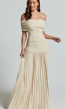 Oatmeal Pleated Dress