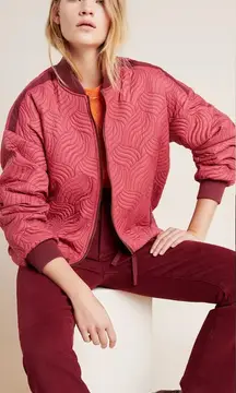 Anthropologie Vicenta Quilted Bomber Jacket Rose Lightweight Women's size XS​