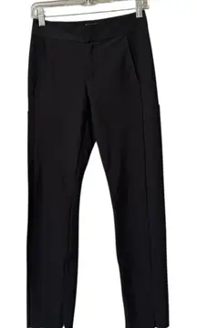 Athleta Stellar Trouser Size 2 Black Pant Slim-Leg Work Pants Stretch Athleisure