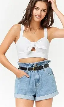 Forever 21 Tie Front Crop Top