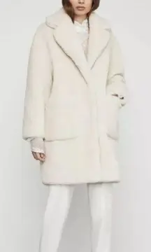 Willow Faux Fur Shearling Coat Ivory