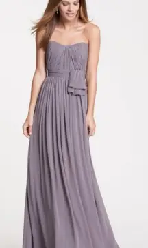 Watters & Watters Style 5514 Shirred Chiffon Floor Length Dress Size‎ 10 Wedding