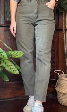 Vtg army green denim Liz Claiborne classic fit mom jeans wedgie fit