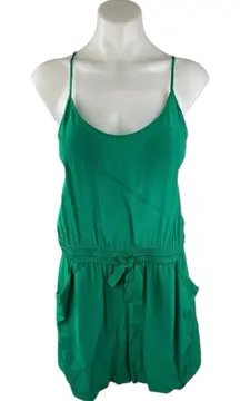Aritzia Wilfred Green Sleeveless Cami Camisole Drawstring Jumpsuit Romper Size S
