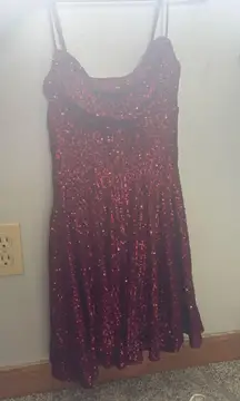 Windsor deep flowy red sparkly hoco dress