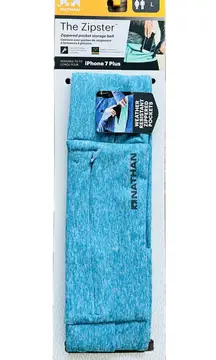 Nathan Zipster Running Belt Blue Large Mens Womens Baby Blue Zip Pocket Storage