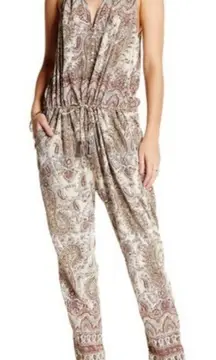 CALYPSO St. Bart Women's Paisley Tasseled Jumpsuit Silk Blend Sleeveless