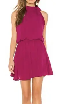 Cleobella Revolve Lolita Mini Dress in Fuchsia Tie Neck Sz‎ S