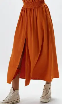 1960 Rust Corduroy Midi Skirt