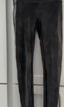 Spanx Black Faux Leather Legging Women’s XL Mid‎ Rise Shapewear