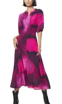 The Kit. Cobie Shirtdress Love Haze Lightweight Crepe Button Down Pink Sz 10 Md