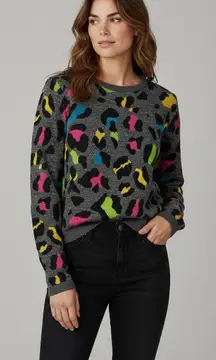 Alice + Olivia Metallic Rhodes Leopard Print Sweater