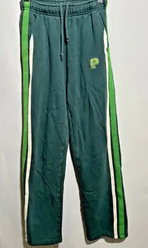 Y2K Victorias Secret PINK Green Pants Sweatpants Stripes Blokecore‎ Comfycore XS