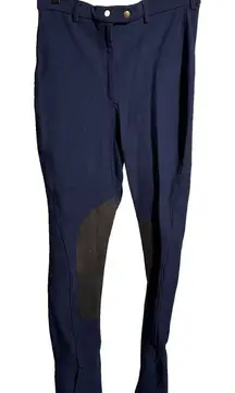 Vintage Harry Hall Navy Blue Breeches Womens 27 Leather Patches Riding Pants‎