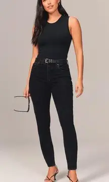 Abercrombie & Fitch Curve Love The Skinny High Rise Black Jean