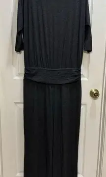 Soft Surroundings  Toujours Jumpsuit Womens Size Medium Charcoal Grey Wide Leg