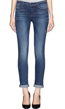 J Brand Heathered Mid Rise Blue Skinny Jeans