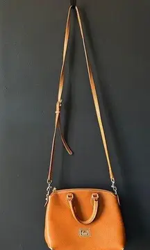 Dooney & Bourke Mini Tan Whiskey Pebbled Leather Crossbody Bag