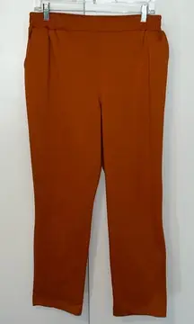 LuLaRoe Lena Work Leisure Pull On Ponte Pants Orange Women’s L Large 12-14
