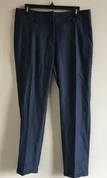 ZARA BASIC STRAIGHT LEG DRESS PANTS LIGHTWEIGHT NAVY BLUE WOMENS SIZE‎ L