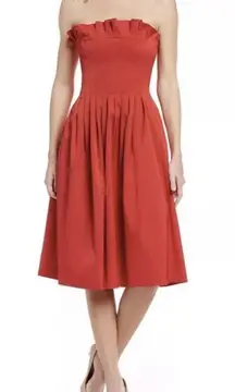 NWT  Red Alicia Strapless Ruffle